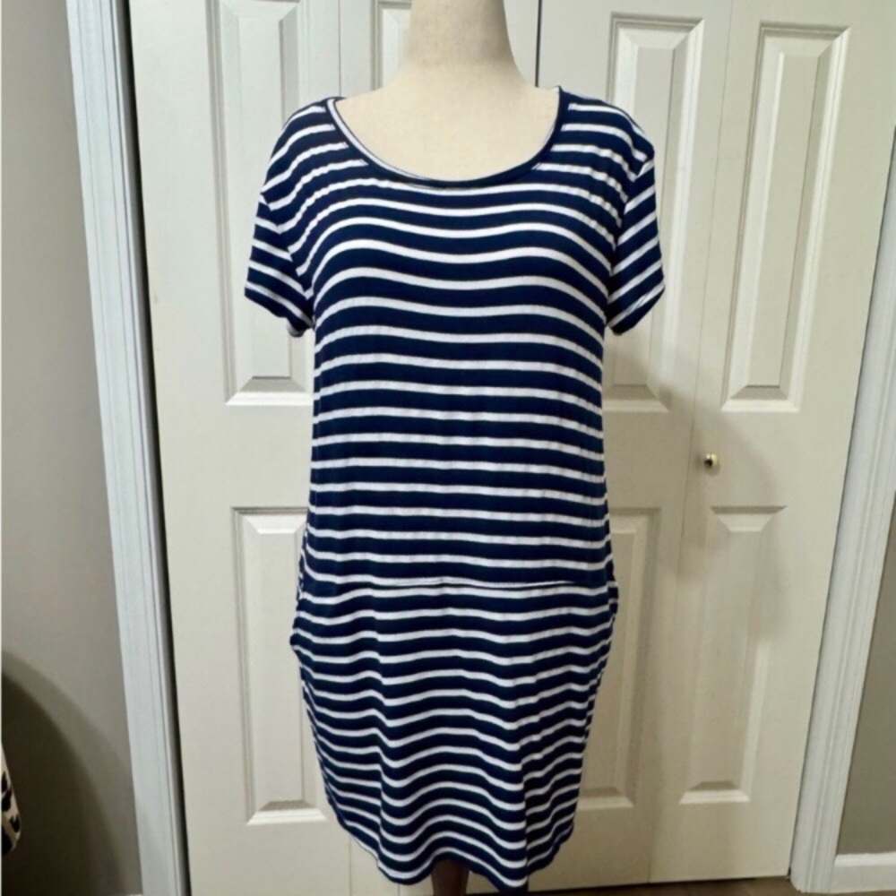 Caslon Navy & White Striped Midi Dress - Picture 2 of 5